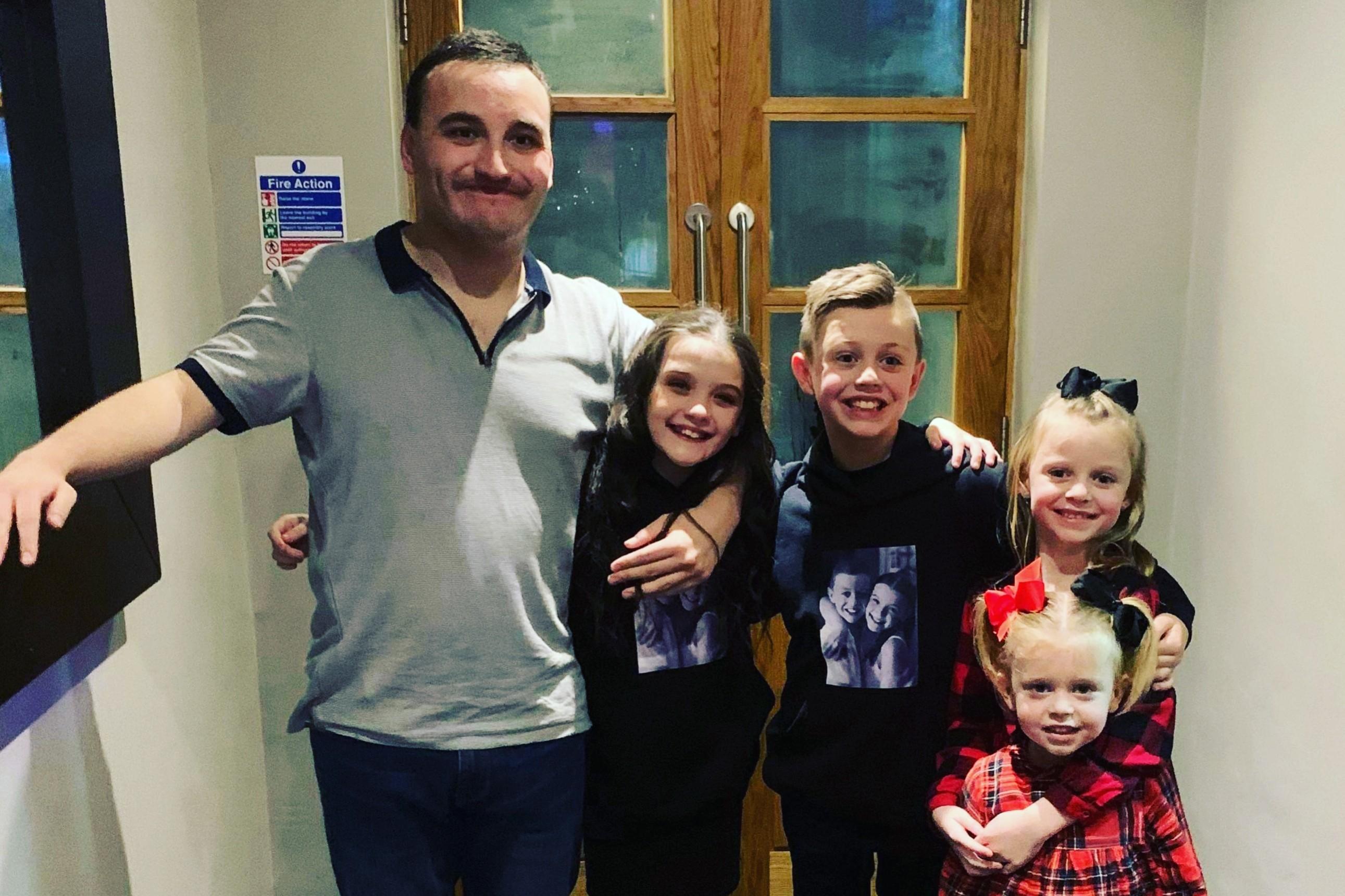 Lily pictured with older brother Dylan and Joseph with younger sisters Georgia and Imogen.