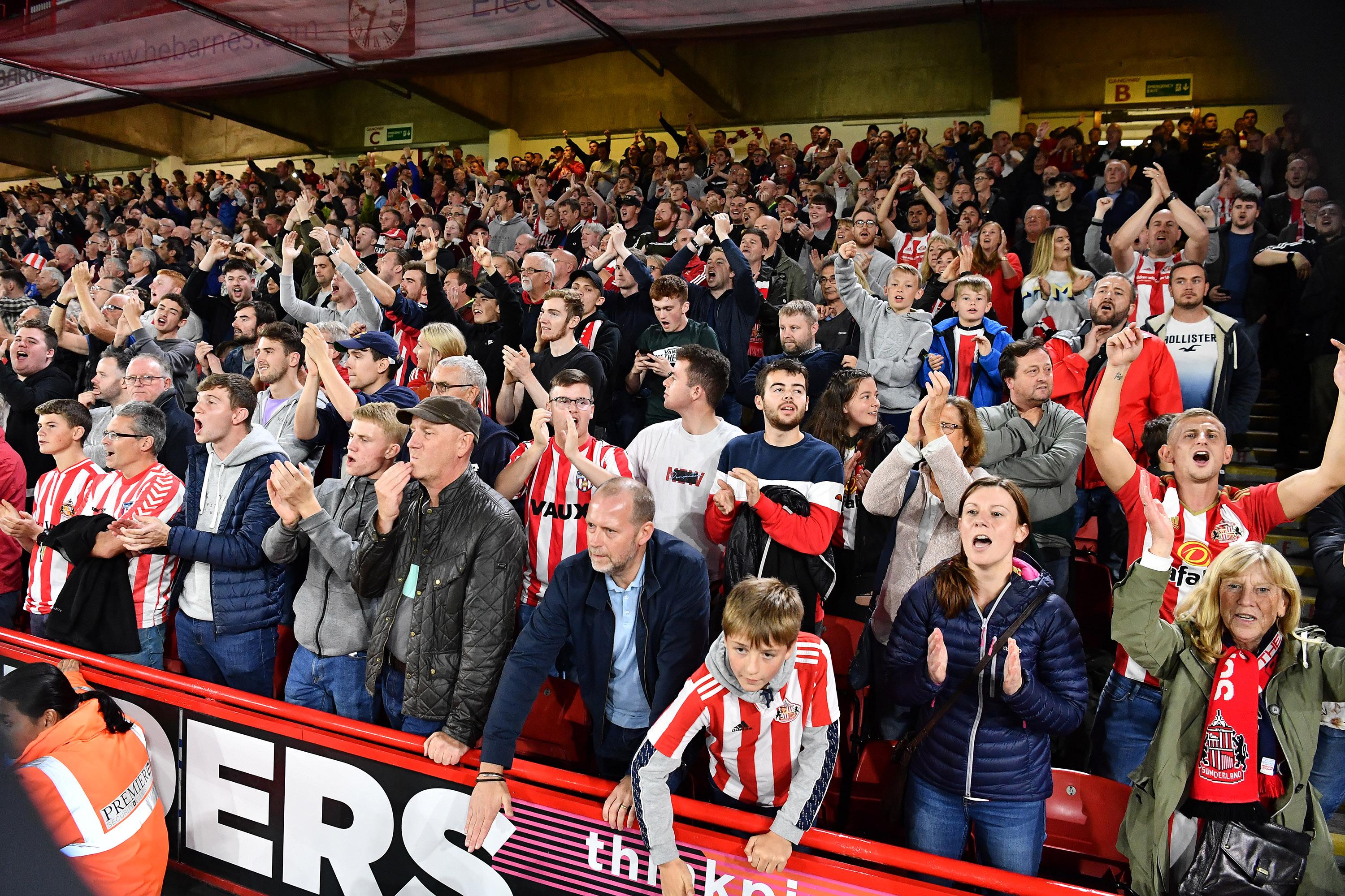 Sunderland fans in action.