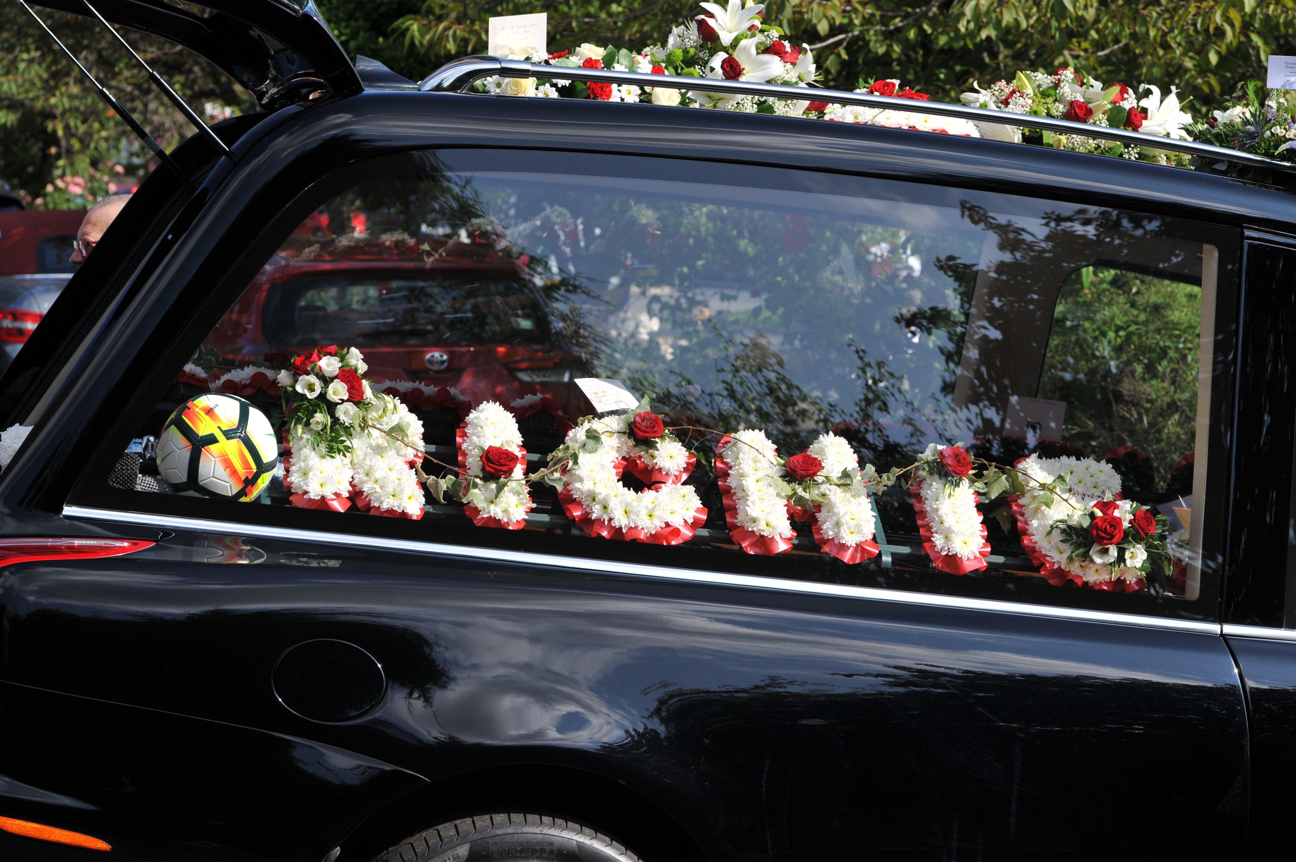 The funeral of Richie Jordan at St Cecilia's Church, Ryhope Road.