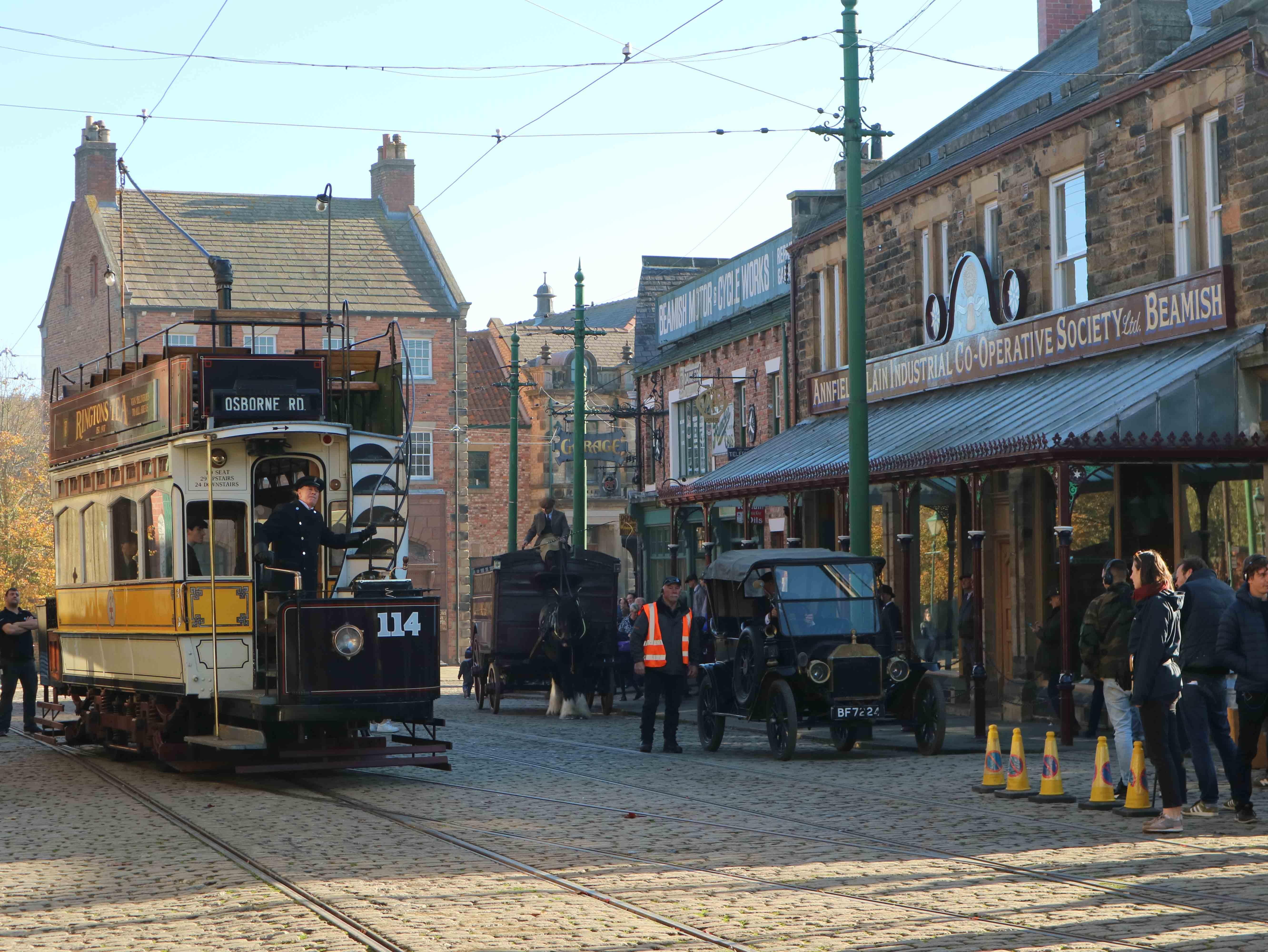 Filming in Beamish's Edwardian  town