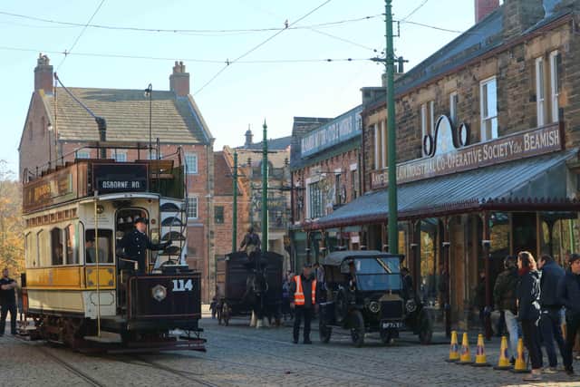 Filming in Beamish's Edwardian town