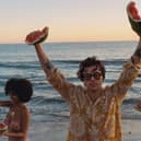 Harry Styles wearing Gucci sunglasses in Watermelon Sugar