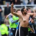 Jonas Gutierrez celebrates his goal against West Ham. 