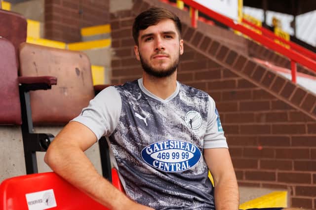 Gateshead have secured the signing of Stockport County full-back Ethan Pye (photo Jack McGraghan)