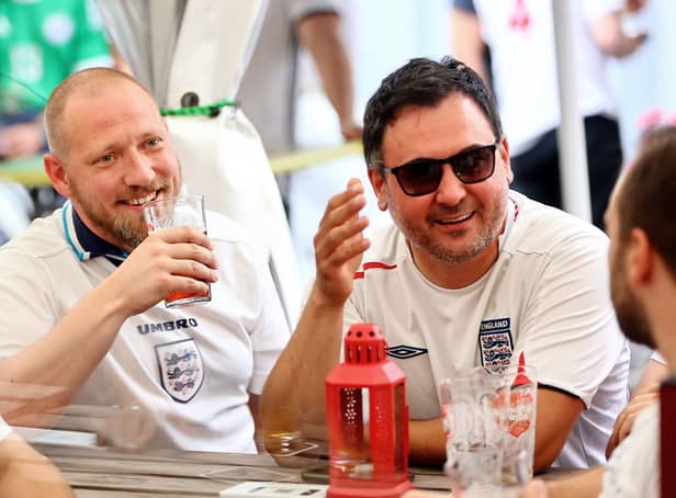 <p>England fans reacting during the UEFA EURO 2020 match between Germany and England at The New Crown British Pub.</p>