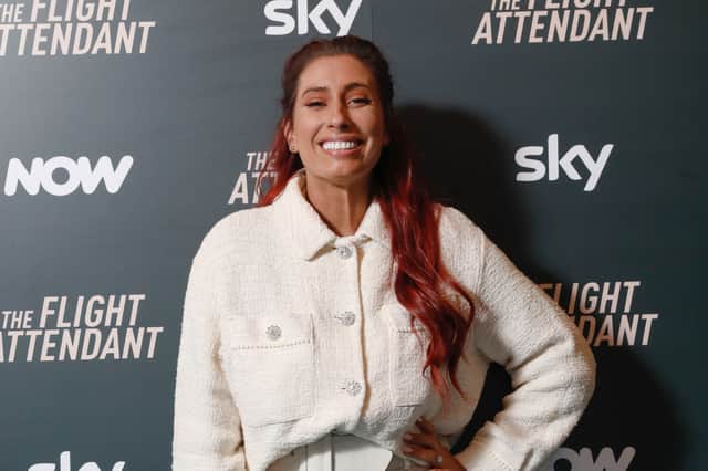 Stacey Solomon attends The Flight Attendant First Class Lounge (Getty) 