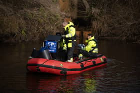Specialists search the River Wyre this morning (February 6).