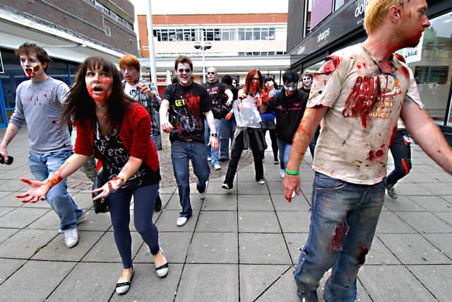 Zombies in Sunderland! But don't worry. They were only promoting scary films in 2009.