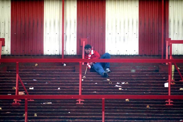 A fan stays to the bitter end to take in one last experience of Roker Park.