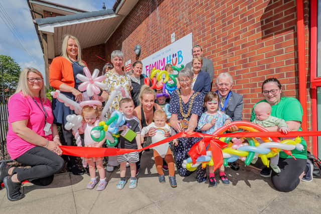 Sunderland Mayor, Cllr Dorothy Trueman, officially opens the new  Rainbow Family Hub in Washington.