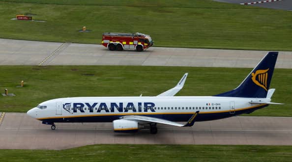 A man was evicted from Ryanair aircraft after he was caught smoking in the cabin toilet (Paul Thomas/Bloomberg via Getty Images)