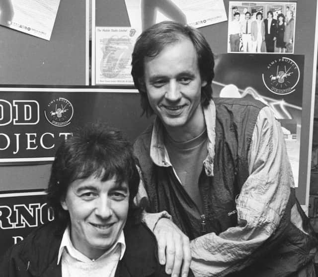 Bill Wyman was in the North East in 1987 to give aspiring young musicians a chance of a life-time. Here he is with Andy Fariweather-Lowe who helped assess the tapes.