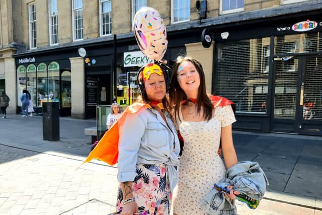 Kayleigh and her mam Sonia Lewellyn dressed as super heroes for her 16th birthday.