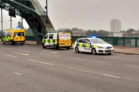 Emergency services at Wearmouth Bridge.