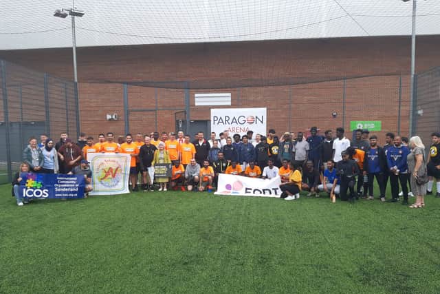 Teams of refugees have been taking part in a football tournament alongside a team from Northumbria Police. 
