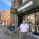 Wayne Simpson, who had his burger stolen by a seagull in King Street, South Shields.