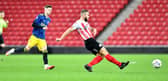 Patrick Almond in action for Sunderland against Manchester United's under-21s in the Papa John's Trophy at the Stadium of Light.