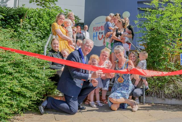 Mayor, Cllr Dorothy Trueman and Consort Cllr Harry Trueman open the latest Family Hub at Bunny Hill in Sunderland.