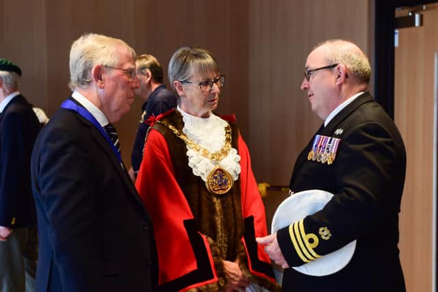The Mayor of Sunderland, Councillor Dorothy Trueman, hosted a flag-raising ceremony and welcomed guests including armed forces veterans and standard bearers.