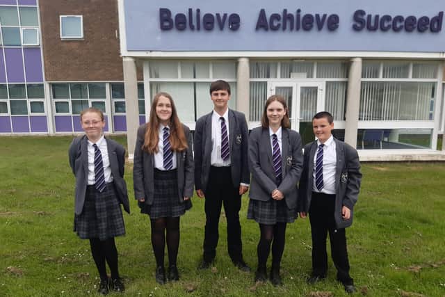 Monkwearmouth Academy pupils (left to right) Poppy Atkinson, Erin Anderson, Lucas Robinson, Zara Connolly and Ethan Marchbanks.