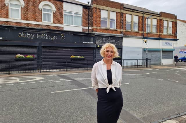 Back on the Map chief executive Jo Cooper outside the derelict block