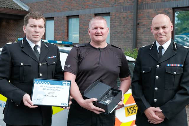 (l-r) Cumbria DCC Rob Carden, Northumbria PC Furniss and Northumbria ACC Howe 