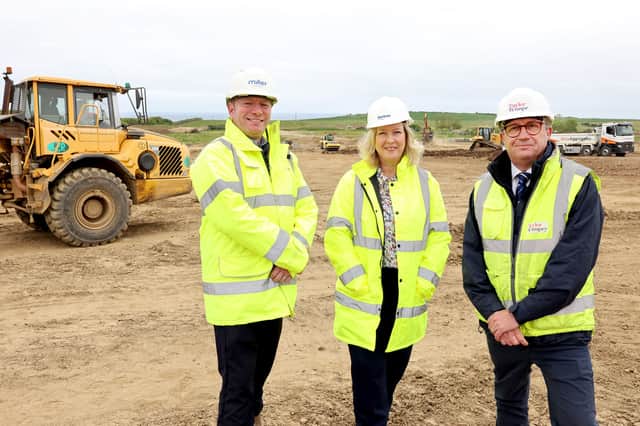 From left to right, Steve McCann, Technical Director at Miller Homes, Sarah Robson, Director of Development and Regeneration at Karbon Homes, David Abercrombie, Technical Director at Taylor Wimpey North East.
