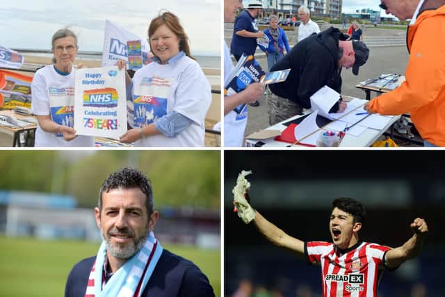 SAFC stars Luke O'Nien. Lynden Gooch and legend Julio Arca were among hundreds of people to sign the NHS's 75th birthday card. 