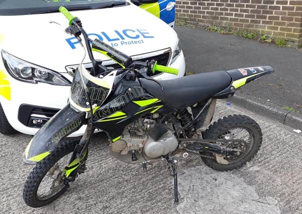 One of the suspected stolen motorbikes recovered in a joint operation between Northumbria Police and Sunderland City Council (Photo: Northumbria Police)