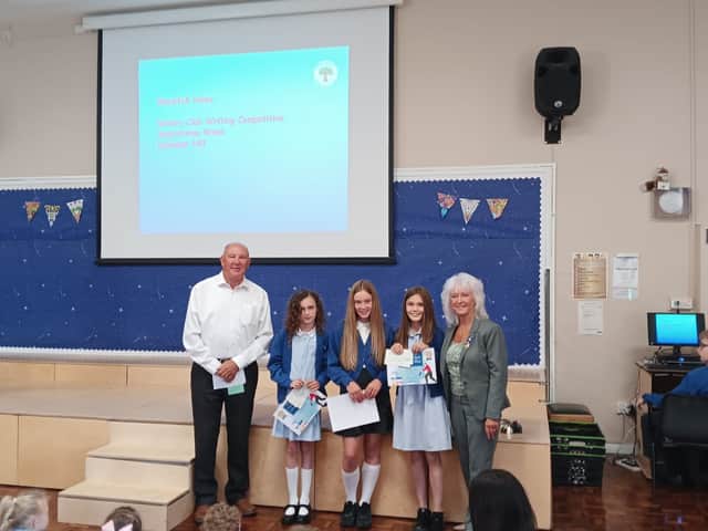 The writing competition winners. Picture c/o Rotary