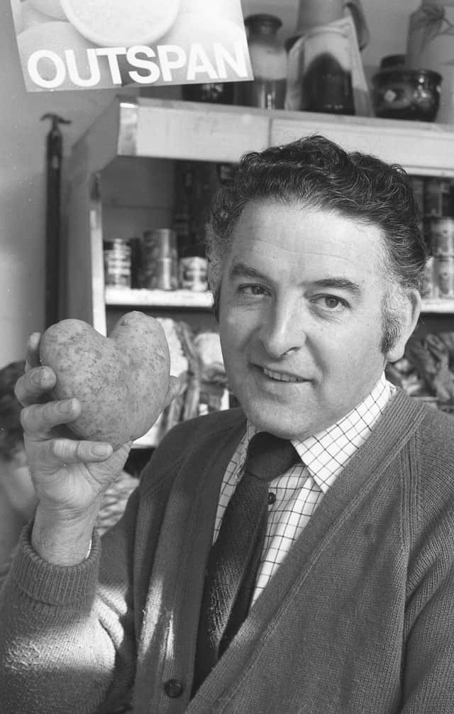 Frank Jefferson and his heart shaped potato.