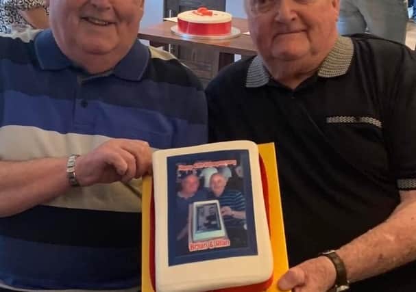 Brian, left, with his brother Alan whose life he saved - pictured on the 40th anniversary of the kidney transplant.