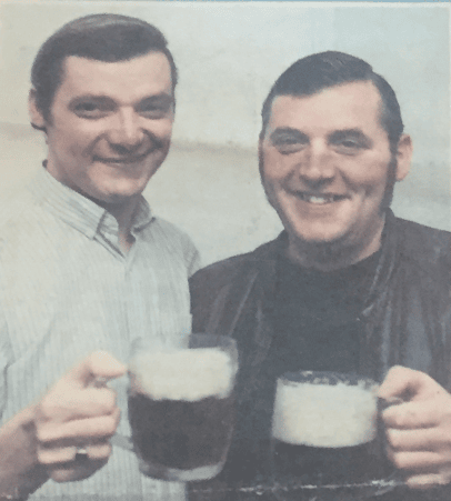 Alan, left, with his brother Brian in 1983.