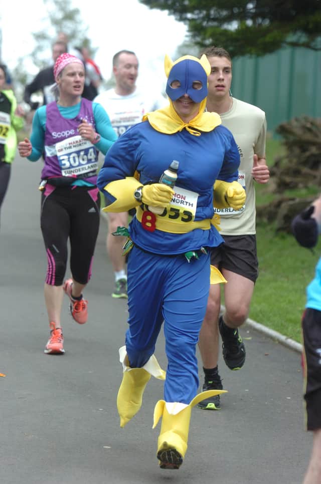 Bananaman in the Marathon of the North in 2013.