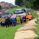 New boulder boundary at Brickgarth, with Deputy Leader of Sunderland City Council Councillor Claire Rowntree, front centre.