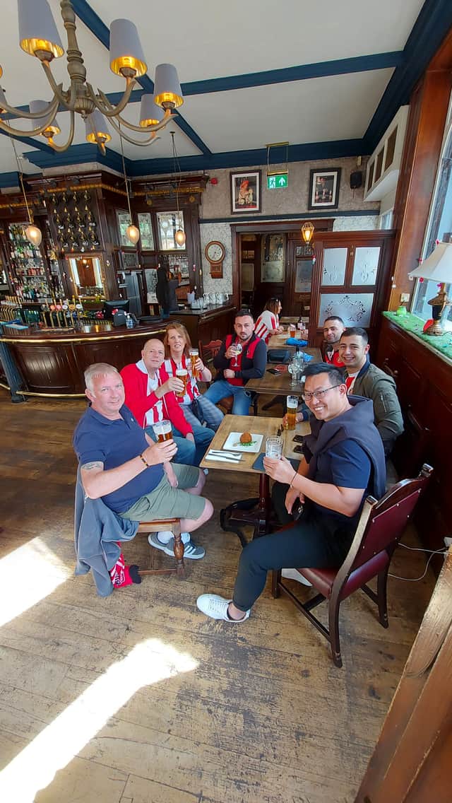 Colin and fellow SAFC fans in Malta.