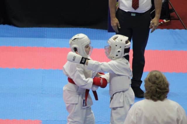 Nathan Probert showing great sportsmanship after winning gold in the final