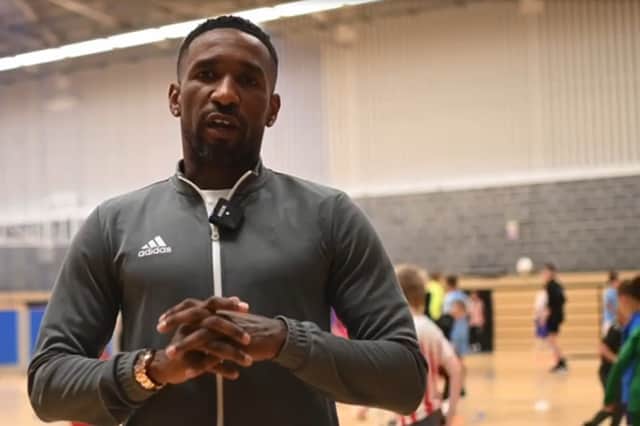 Jermain Defoe on the first day of his summer camp.