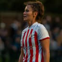 SAFC player Liz Ejupi in the newly sponsored shirt.