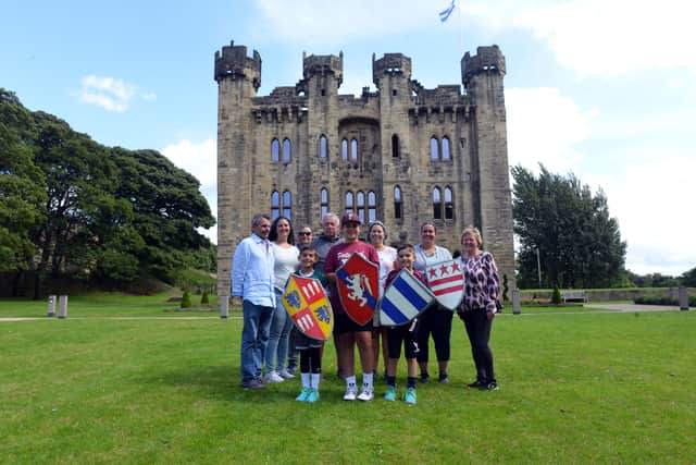 John Pratt and family on their visit to Hylton Castle.