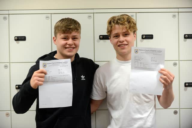 Twins George (left) and Jonny Holman both received AAB grades and are heading off to the same university to study the same course.
