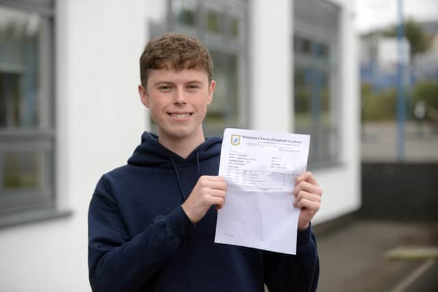 Star student Andrew Harrington achieved three As and an A*.