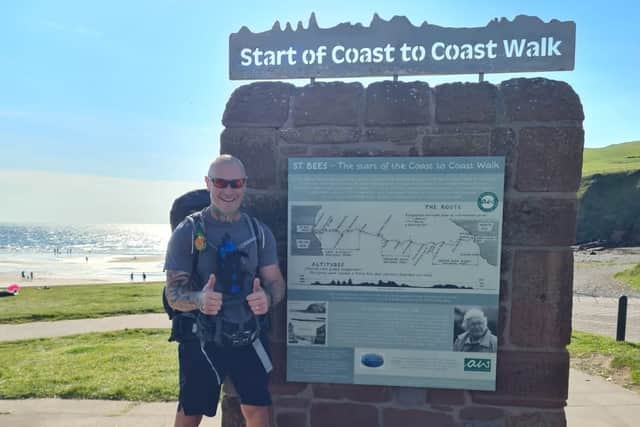 Andrew Brumby after returning to the start point of the Coast to Coast walk. 