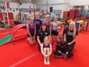 Jane and Lauren Henderson with some of the club's gymnasts. 