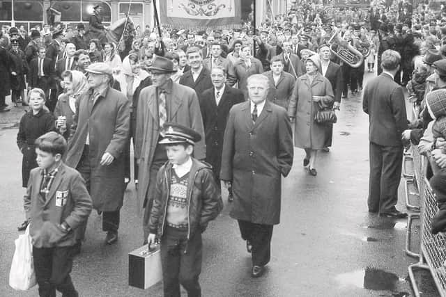 Washington F Pit lodge at the Durham Miners Gala in 1967.