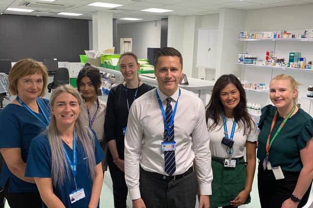 James Wing Rph Roberto the Robot gives Sunderland Royal pharmacists a helping hand
