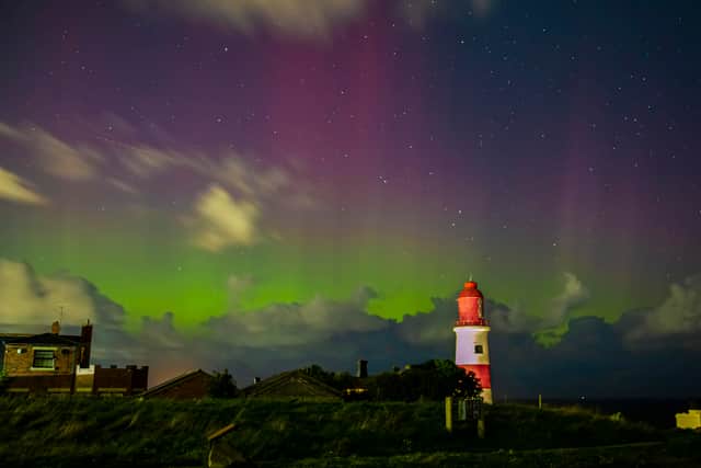 Northern Lights at Souter Lighthouse, captured by Anthony Skordis in September 2023.