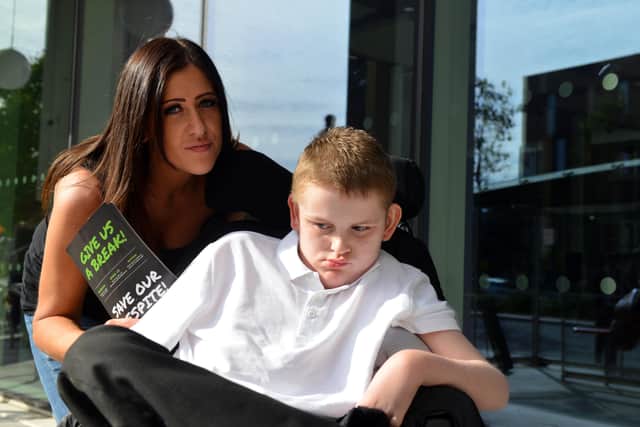 Hayley Robson with her son Thomas McGuigan.