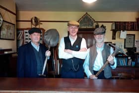  Retired Metro drivers Bob Blackburn, Michael Bushby and Ian Jefferson pictured at Beamish Museum. Picture c/o Nexus. 