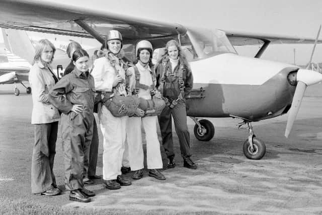 The all-girl demonstration team which had just been performed at Sunderland Airport on this day in 1973.